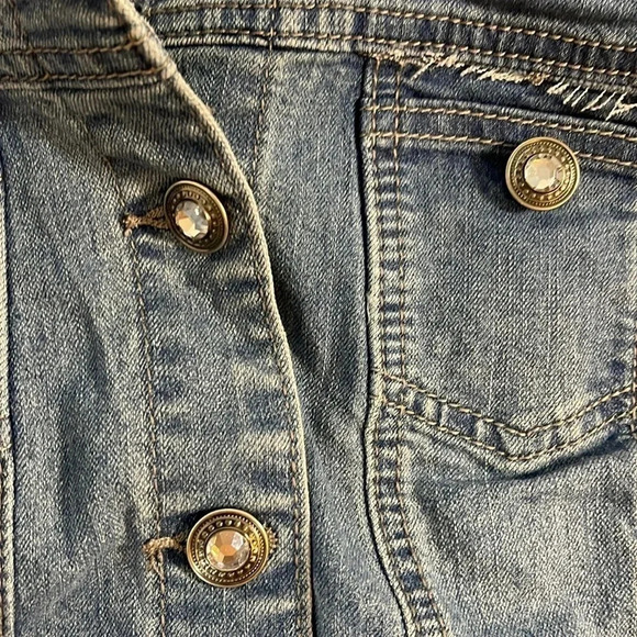 Baccini Denim Button Down Vest Women's Size Petite Medium - Picture 5 of 6